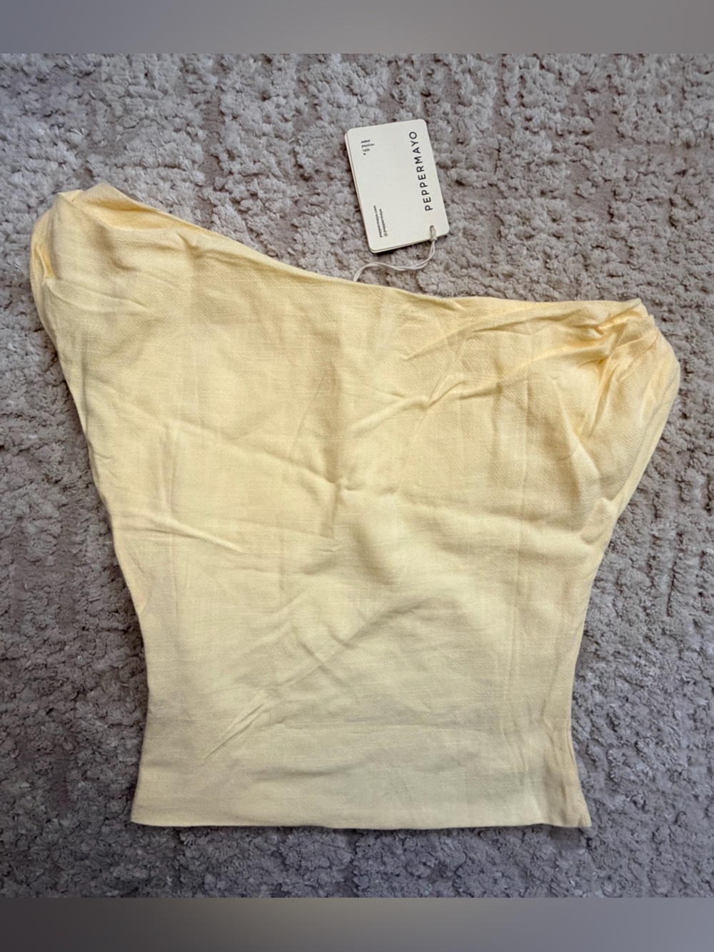 Peppermayo Marissa Linen One Shoulder Top - Yellow 0 - Picture 7 of 14